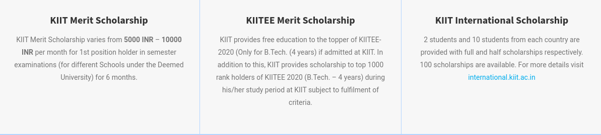 KIITEE Scholarships Schemes
