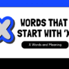 100 common words starting with X, along with their meanings